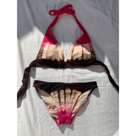 Xhilaration Other - Pink and brown boho tie dye bikini